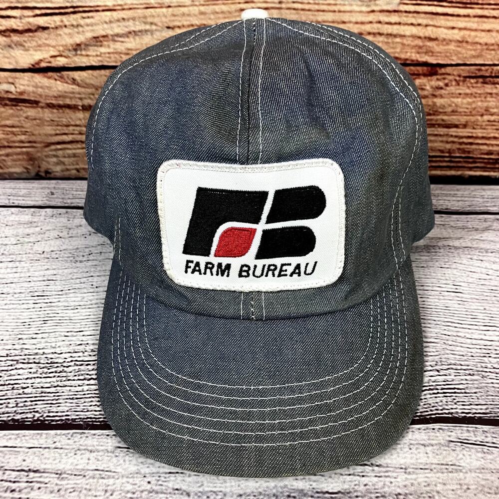 Vintage 1980s K-Products Farm Bureau Patch Snapback Hat